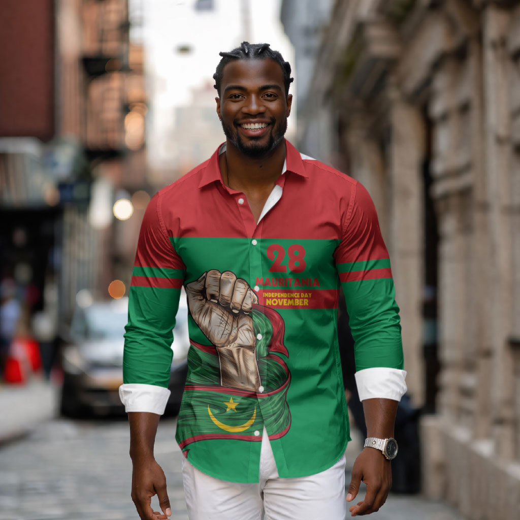Mauritania Independence Day 1960 Long Sleeve Button Shirt