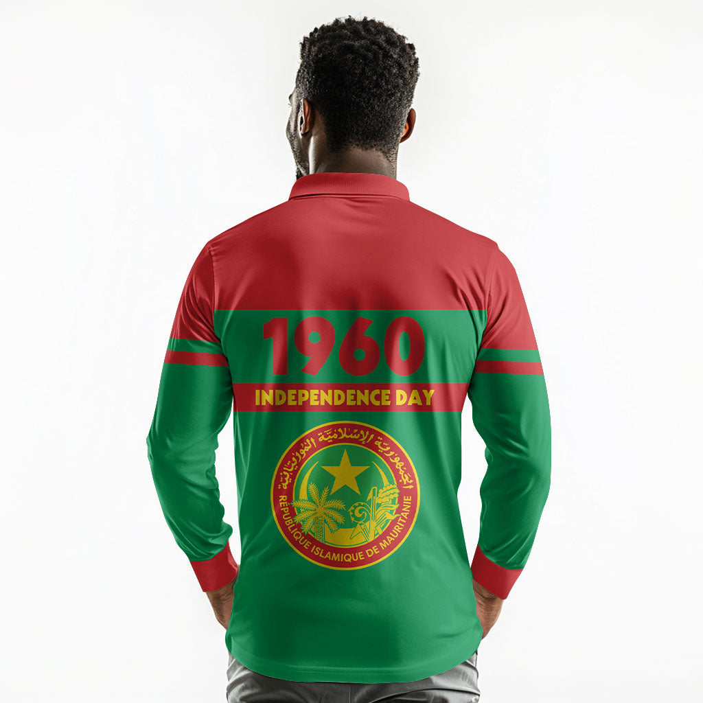 Mauritania Independence Day 1960 Long Sleeve Polo Shirt