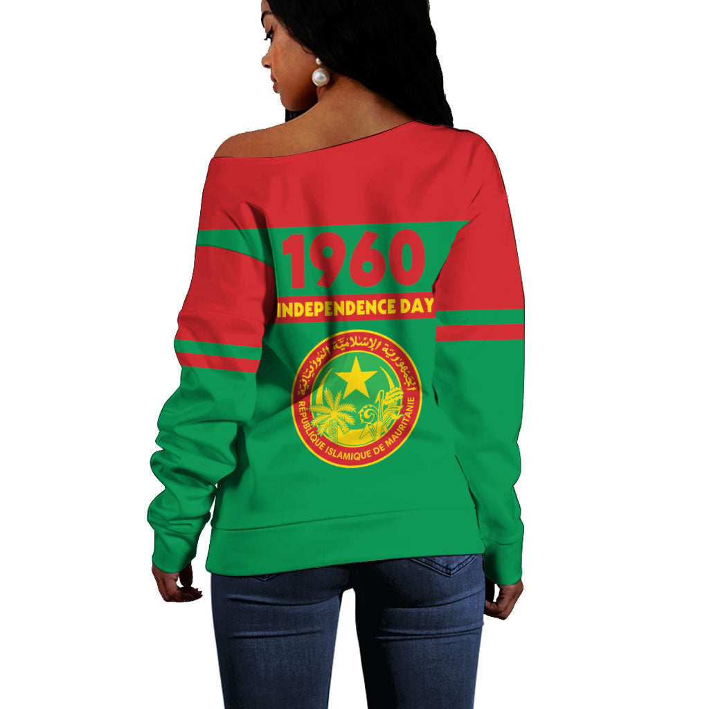 Mauritania Independence Day 1960 Off Shoulder Sweater