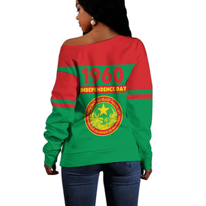 Mauritania Independence Day 1960 Off Shoulder Sweater