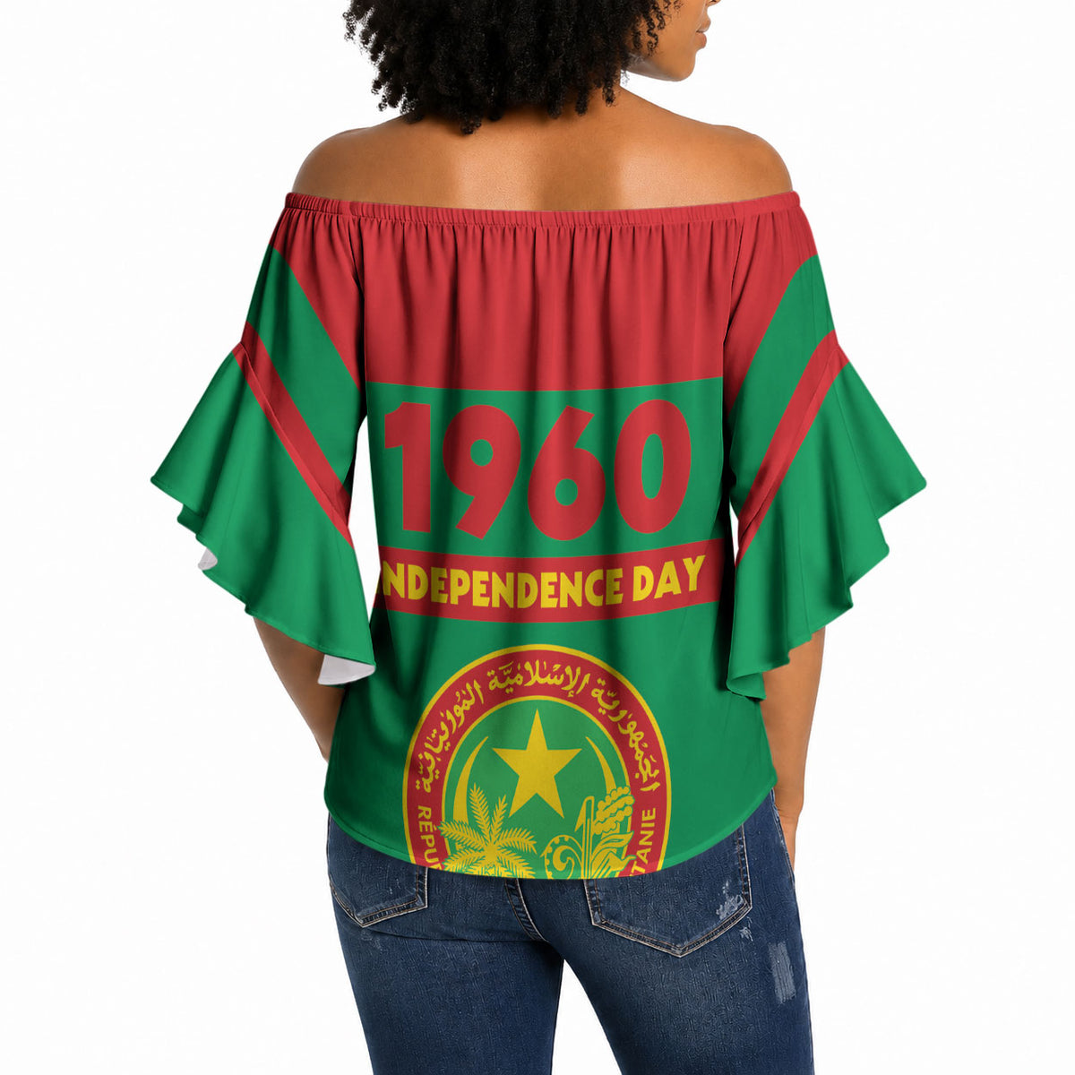 Mauritania Independence Day 1960 Off Shoulder Wrap Waist Top
