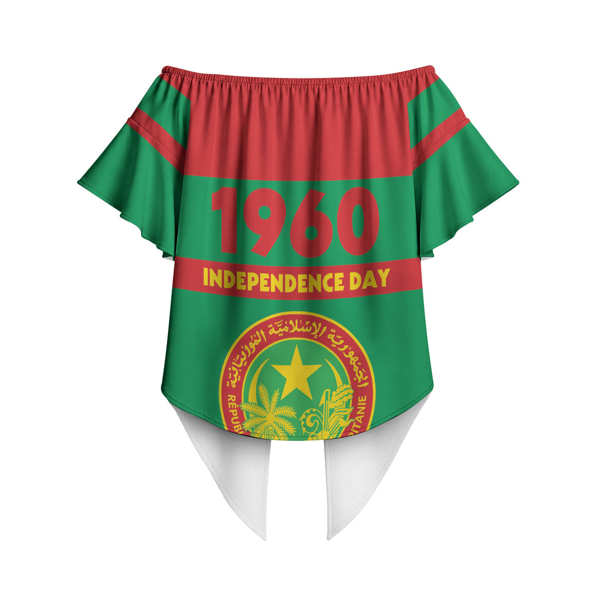 Mauritania Independence Day 1960 Off Shoulder Wrap Waist Top