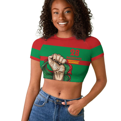 Mauritania Independence Day 1960 Raglan Cropped T shirt