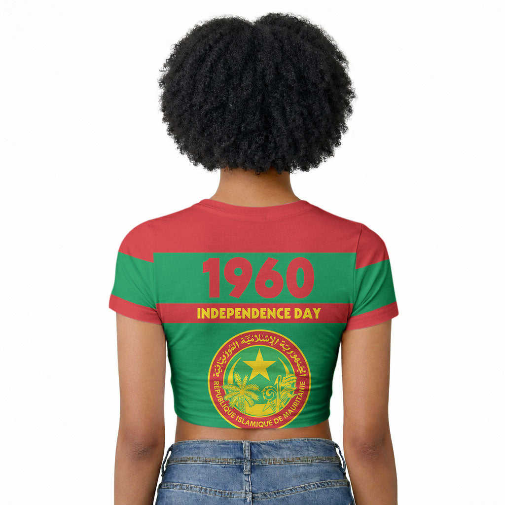 Mauritania Independence Day 1960 Raglan Cropped T shirt