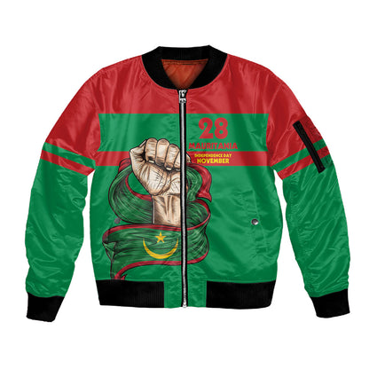 Mauritania Independence Day 1960 Sleeve Zip Bomber Jacket