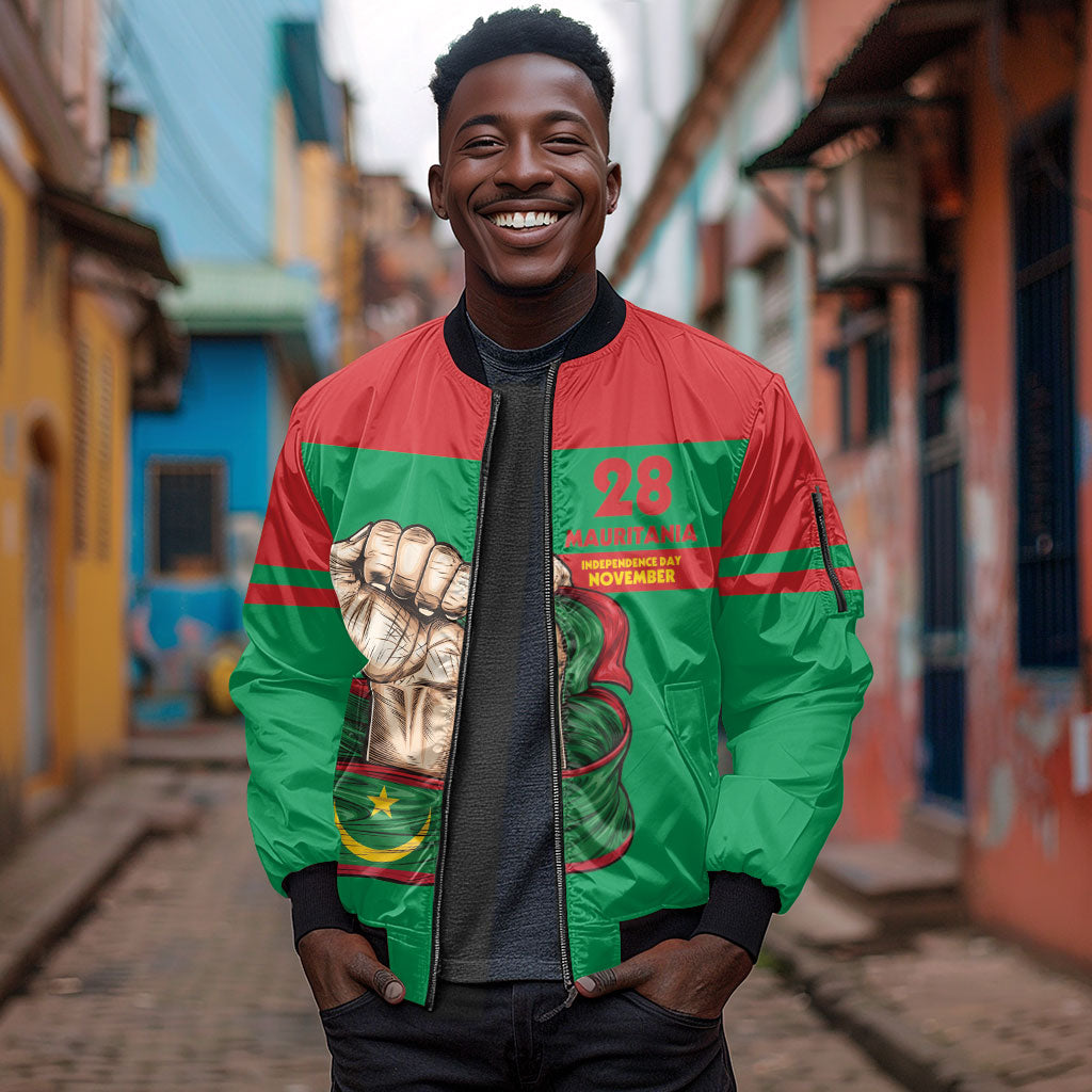 Mauritania Independence Day 1960 Sleeve Zip Bomber Jacket
