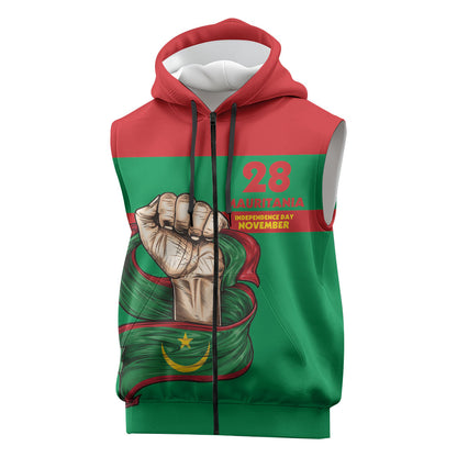 Mauritania Independence Day 1960 Sleeveless Zip Hoodie