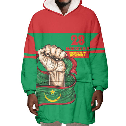 Mauritania Independence Day 1960 Wearable Blanket Hoodie