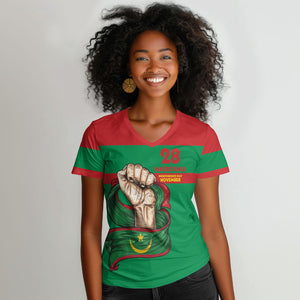 Mauritania Independence Day 1960 Women V-Neck T-Shirt