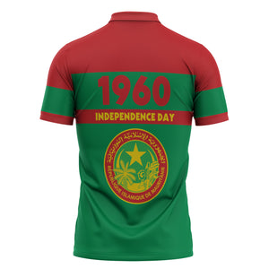 Mauritania Independence Day 1960 Zipper Polo Shirt