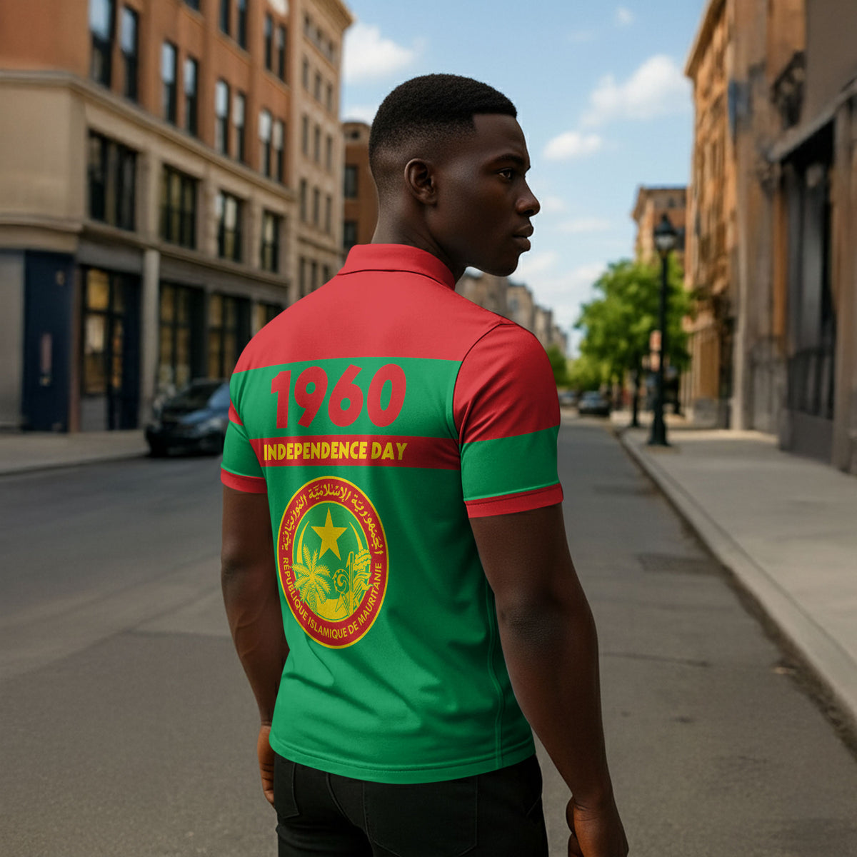 Mauritania Independence Day 1960 Zipper Polo Shirt