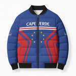 Custom Cape Verde Football Spirit Bomber Puffer Jacket Est 1979