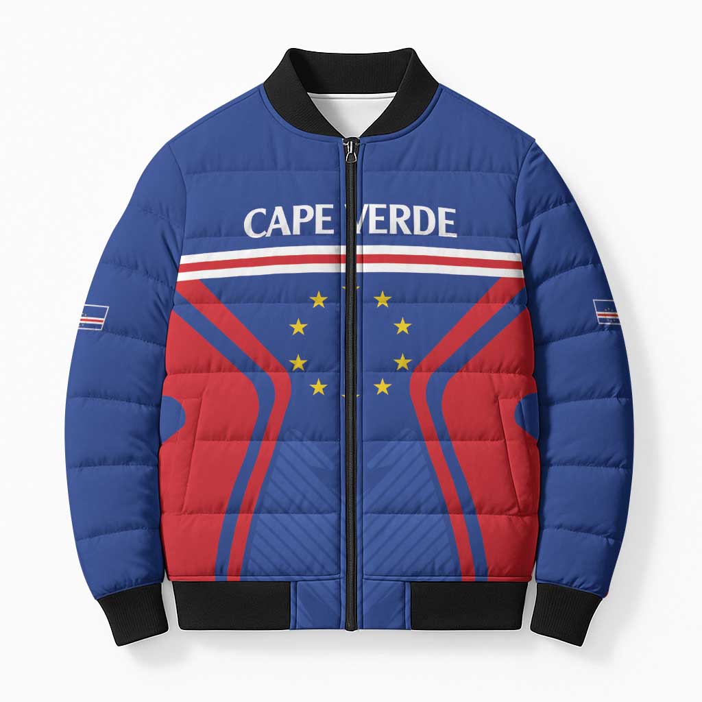 Custom Cape Verde Football Spirit Bomber Puffer Jacket Est 1979