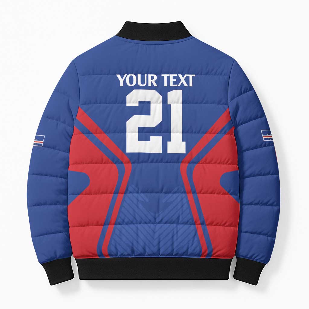 Custom Cape Verde Football Spirit Bomber Puffer Jacket Est 1979