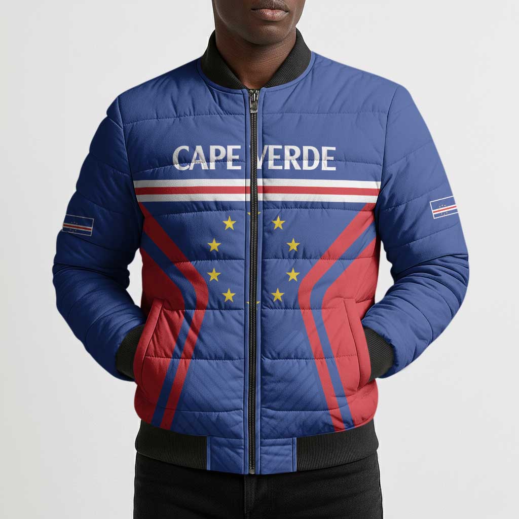 Custom Cape Verde Football Spirit Bomber Puffer Jacket Est 1979