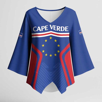 Custom Cape Verde Football Spirit Kimono Sleeve Blouse Est 1979