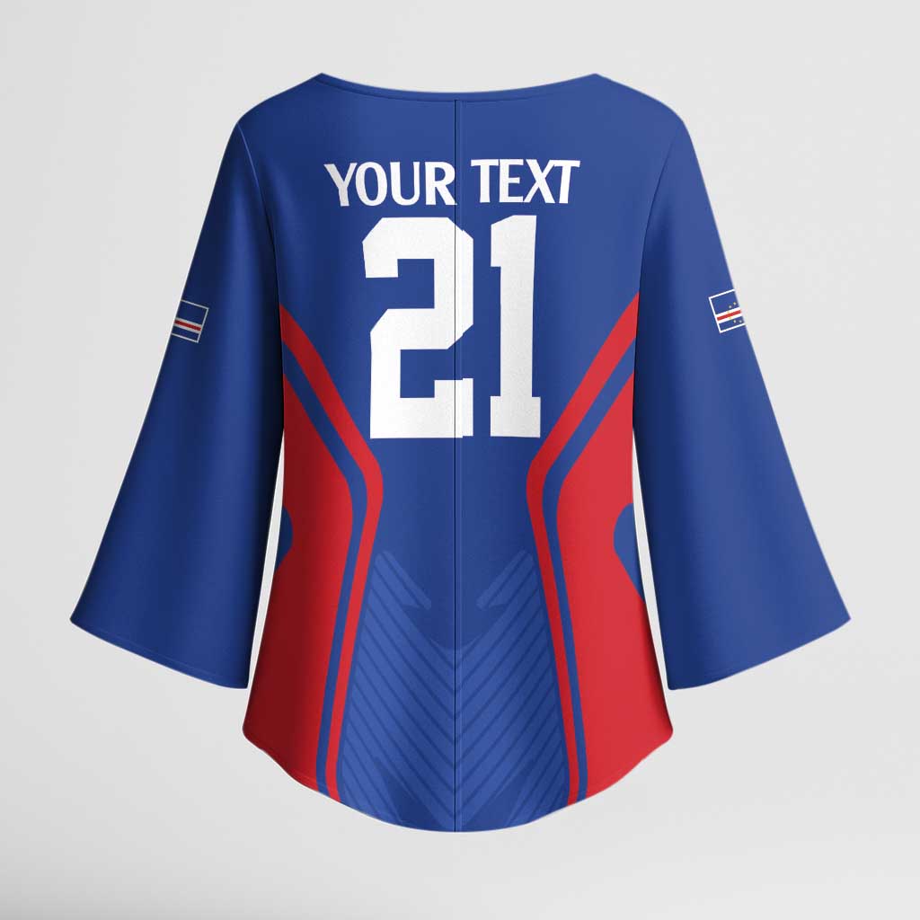 Custom Cape Verde Football Spirit Kimono Sleeve Blouse Est 1979