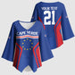 Custom Cape Verde Football Spirit Kimono Sleeve Blouse Est 1979