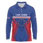 Custom Cape Verde Football Spirit Long Sleeve Polo Shirt Est 1979 - African Pride