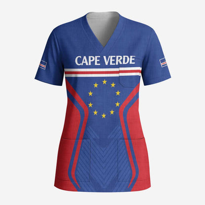 Custom Cape Verde Football Spirit Scrub Top Est 1979 - African Pride