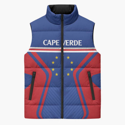 Custom Cape Verde Football Spirit Sleeveless Puffer Jacket Est 1979