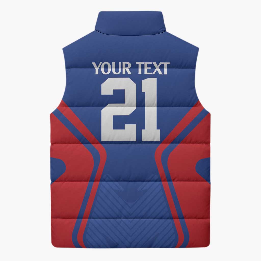 Custom Cape Verde Football Spirit Sleeveless Puffer Jacket Est 1979