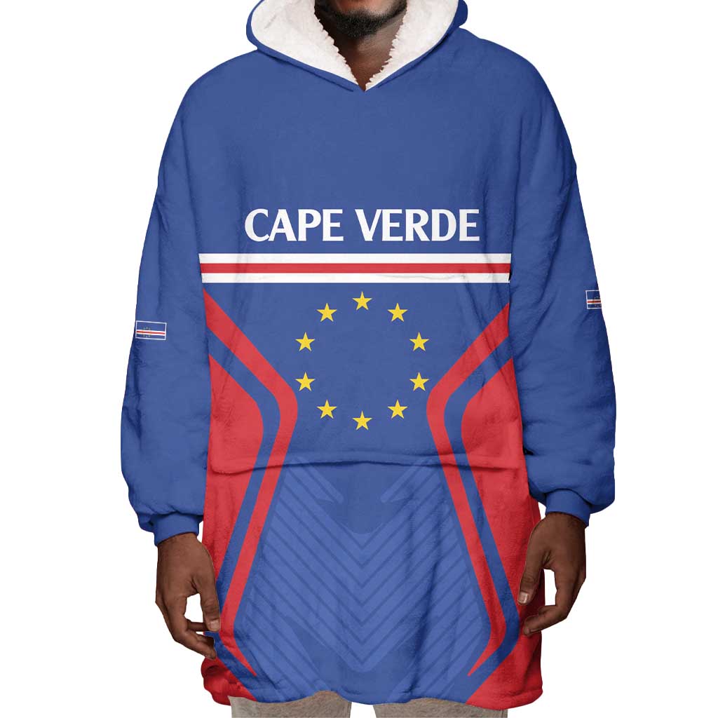 Custom Cape Verde Football Spirit Wearable Blanket Hoodie Est 1979 - African Pride