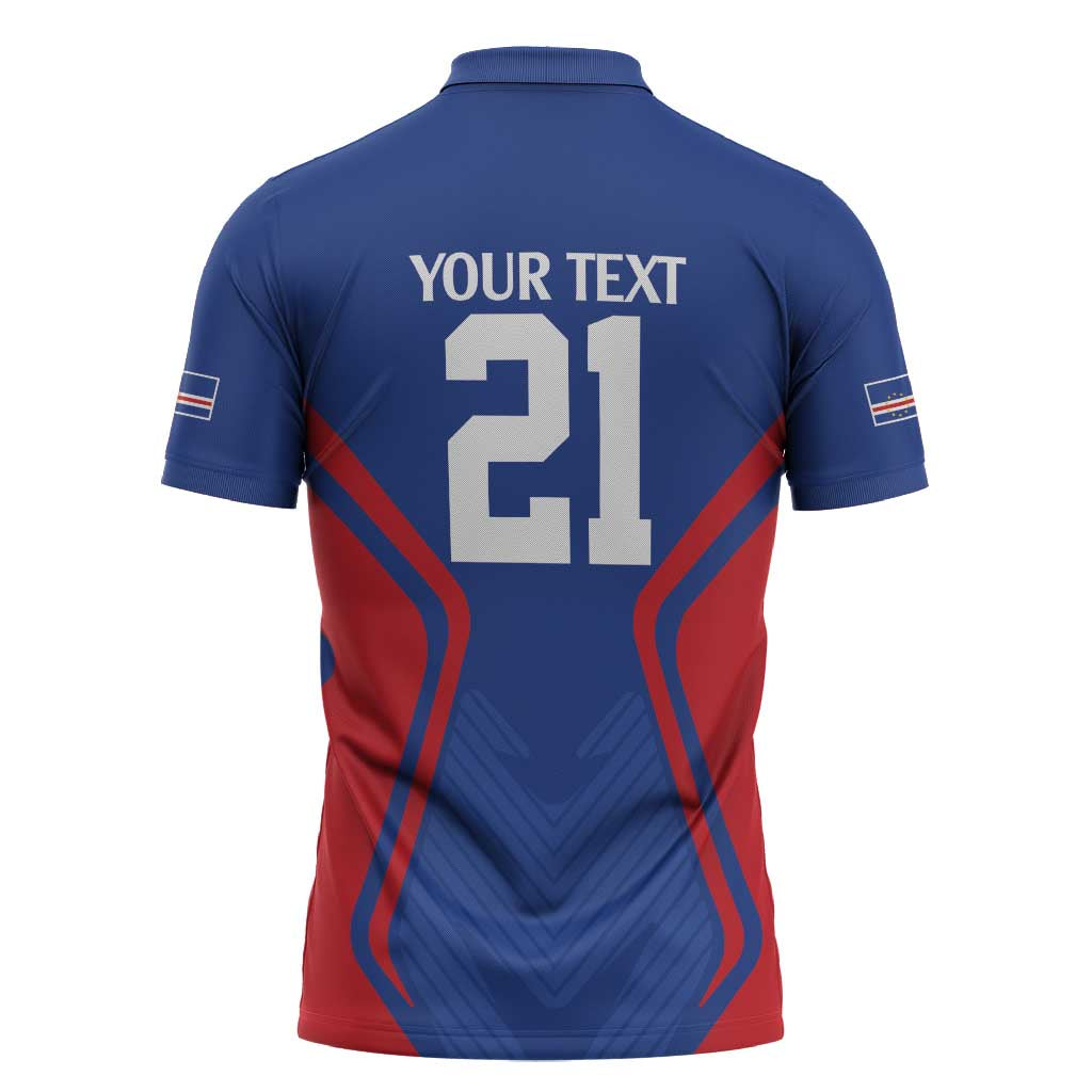 Custom Cape Verde Football Spirit Zipper Polo Shirt Est 1979