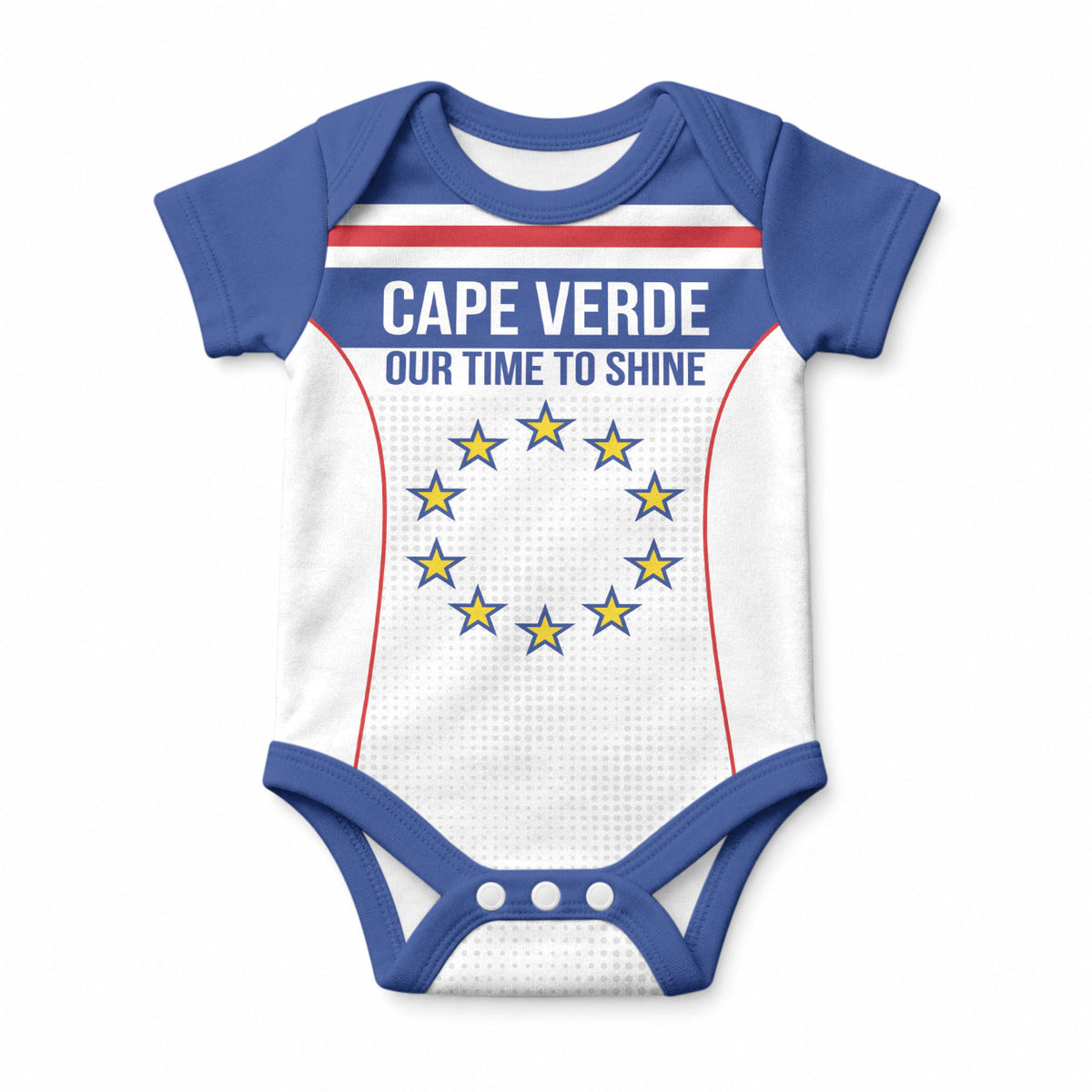 Custom Cape Verde Pride Baby Onesie Blue Sharks Rising