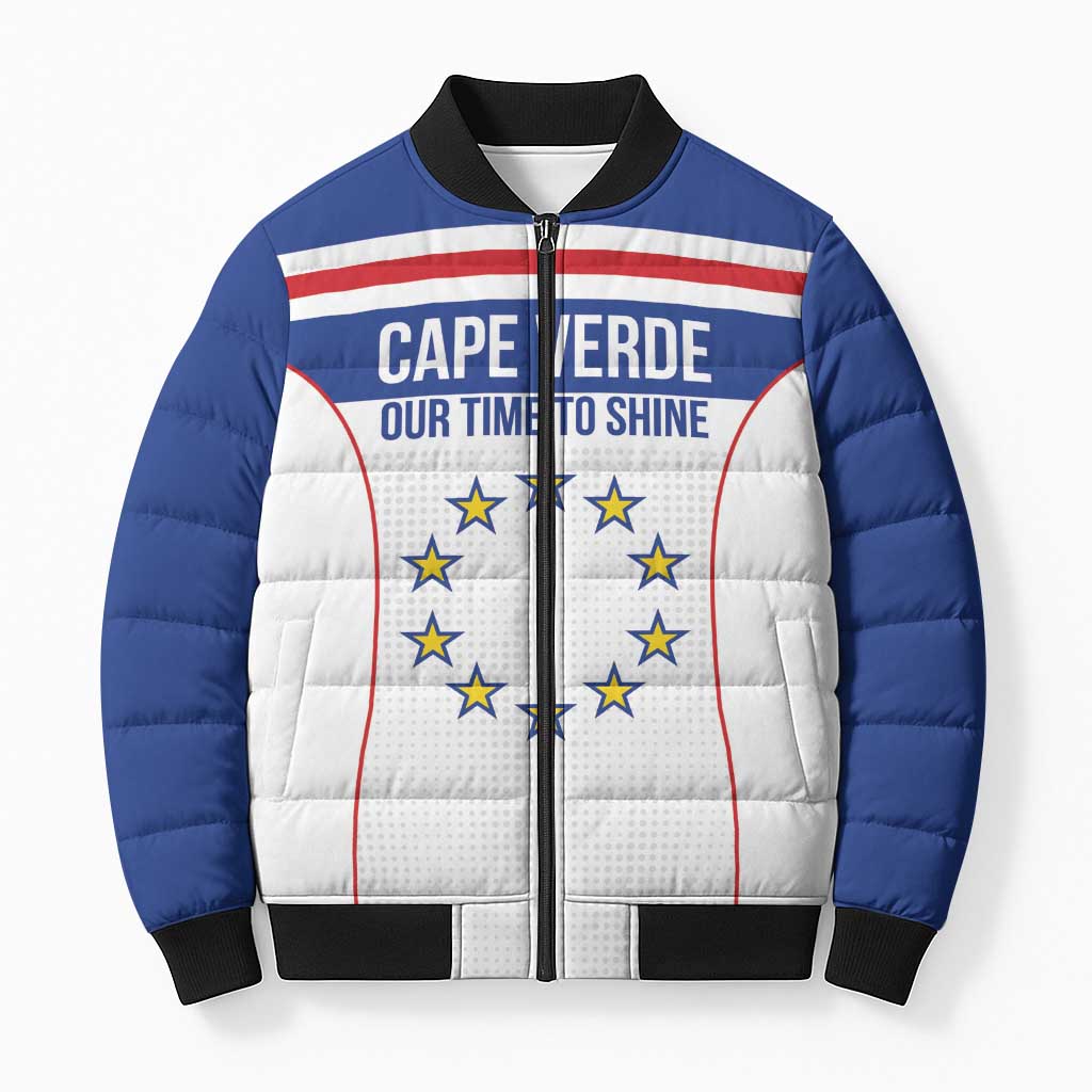 Custom Cape Verde Pride Bomber Puffer Jacket Blue Sharks Rising