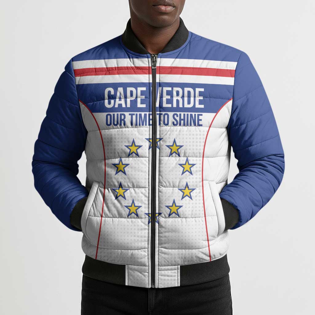 Custom Cape Verde Pride Bomber Puffer Jacket Blue Sharks Rising