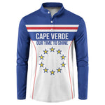 Custom Cape Verde Pride Button Sweatshirt Blue Sharks Rising