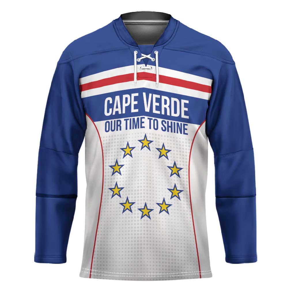 Custom Cape Verde Pride Hockey Jersey Blue Sharks Rising