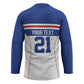 Custom Cape Verde Pride Hockey Jersey Blue Sharks Rising