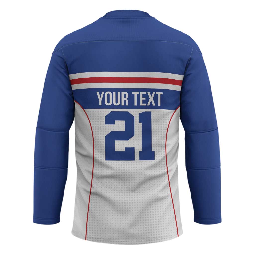 Custom Cape Verde Pride Hockey Jersey Blue Sharks Rising