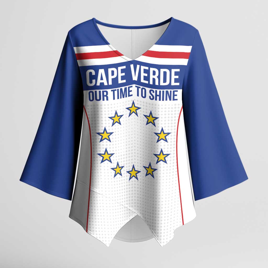 Custom Cape Verde Pride Kimono Sleeve Blouse Blue Sharks Rising