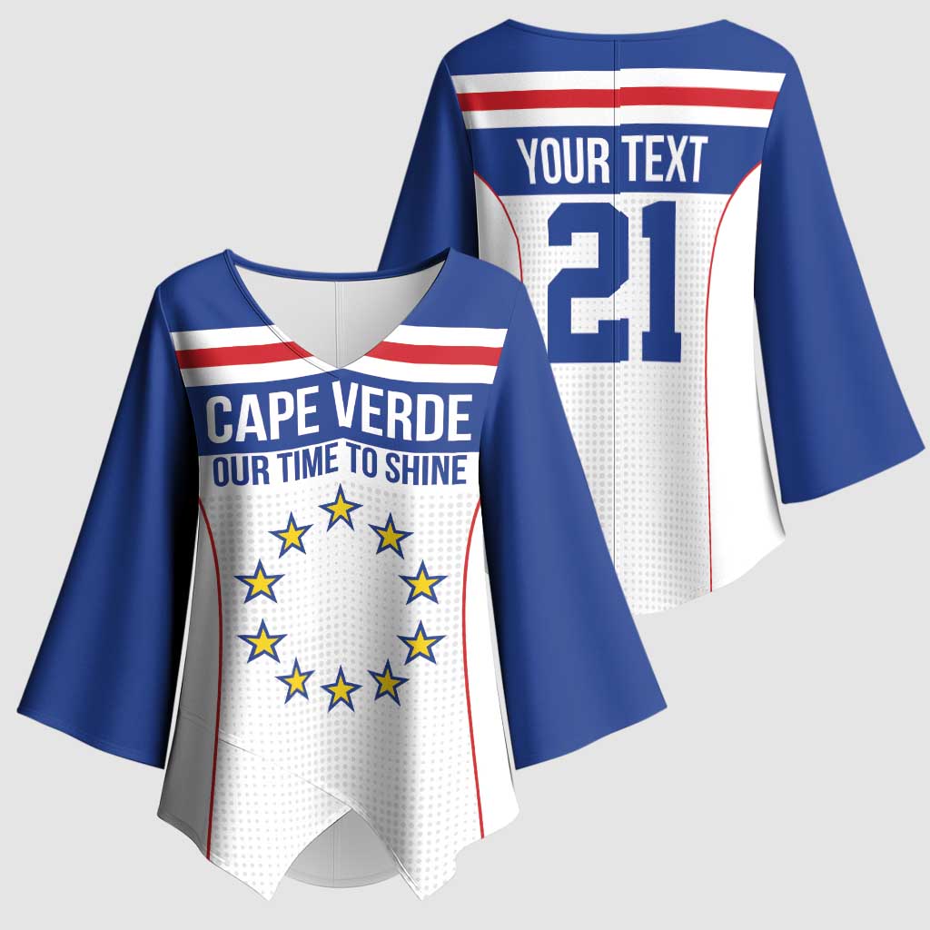 Custom Cape Verde Pride Kimono Sleeve Blouse Blue Sharks Rising