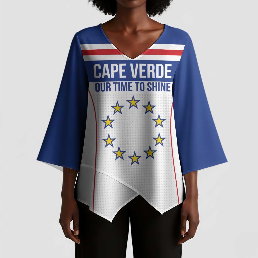 Custom Cape Verde Pride Kimono Sleeve Blouse Blue Sharks Rising
