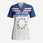 Custom Cape Verde Pride Scrub Top Blue Sharks Rising - African Pride