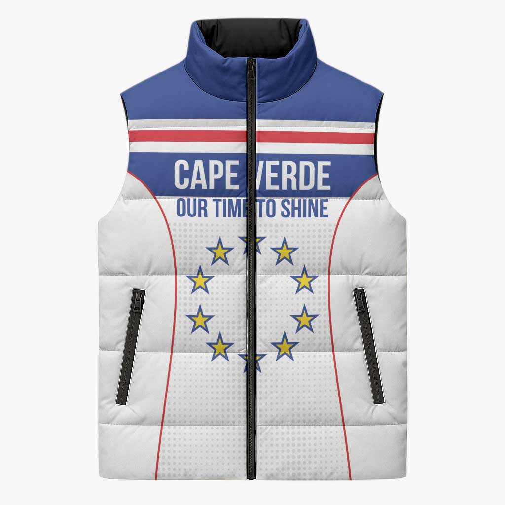 Custom Cape Verde Pride Sleeveless Puffer Jacket Blue Sharks Rising