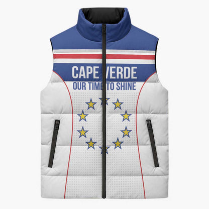 Custom Cape Verde Pride Sleeveless Puffer Jacket Blue Sharks Rising