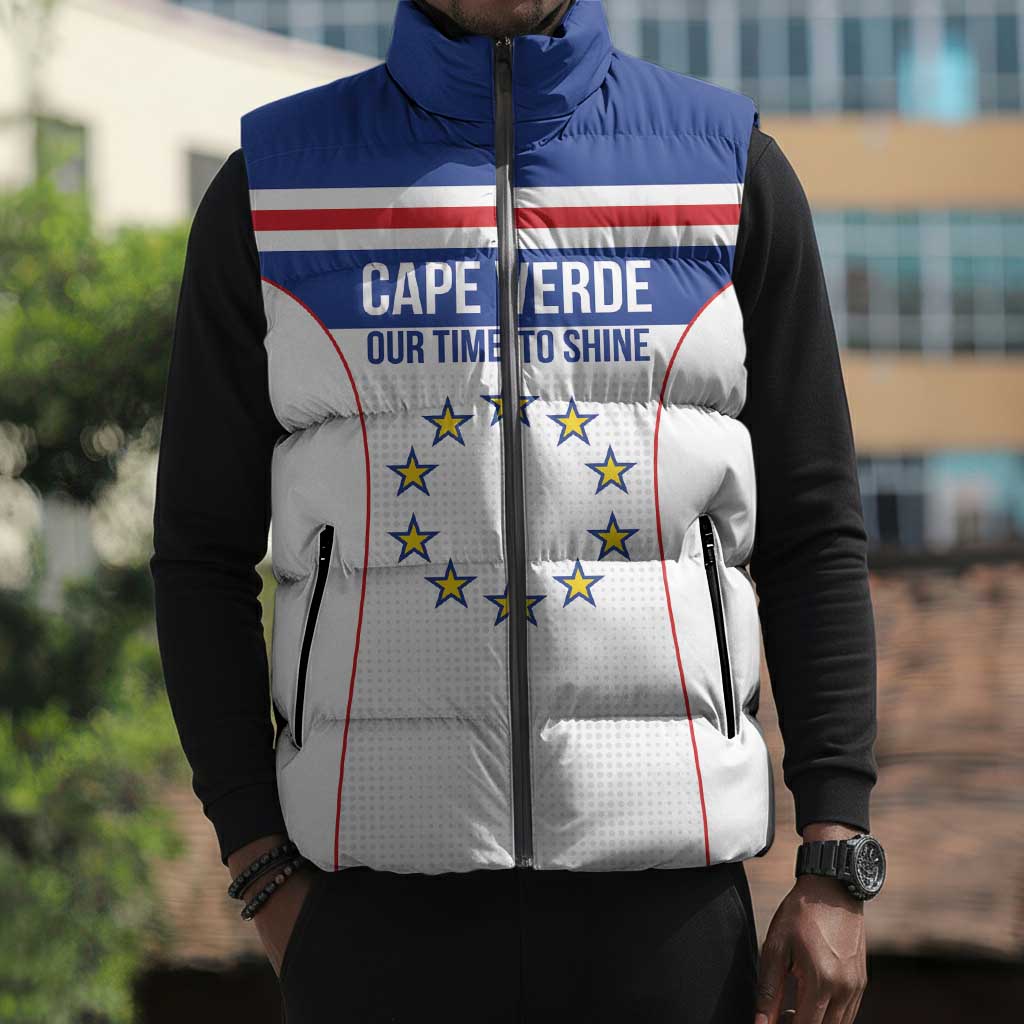 Custom Cape Verde Pride Sleeveless Puffer Jacket Blue Sharks Rising