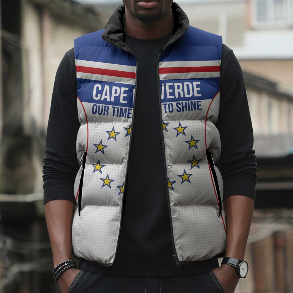 Custom Cape Verde Pride Sleeveless Puffer Jacket Blue Sharks Rising