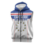 Custom Cape Verde Pride Sleeveless Zip Hoodie Blue Sharks Rising - African Pride