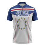 Custom Cape Verde Pride Zipper Polo Shirt Blue Sharks Rising
