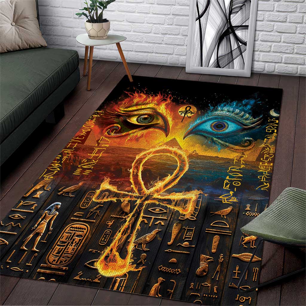 Eye of Ra and Eye of Horus Area Rug Power and Magic Ancient Egyptian Mythology