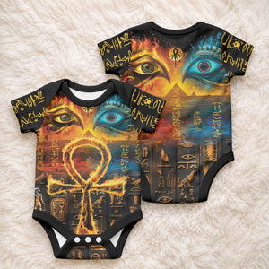 Eye of Ra and Eye of Horus Baby Onesie Power and Magic Ancient Egyptian Mythology