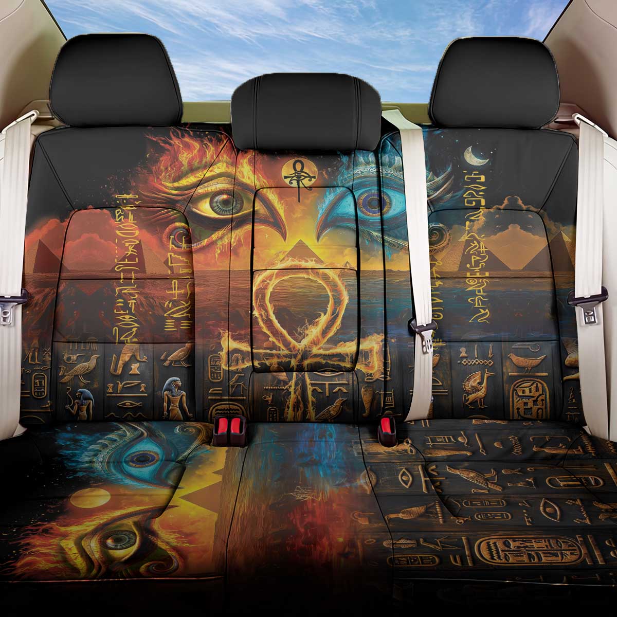 Eye of Ra and Eye of Horus Back Car Seat Cover Power and Magic Ancient Egyptian Mythology