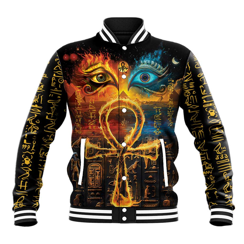 Eye of Ra and Eye of Horus Baseball Jacket Power and Magic Ancient Egyptian Mythology