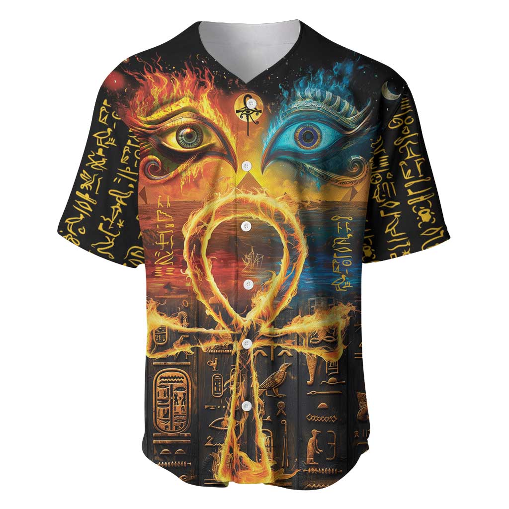 Eye of Ra and Eye of Horus Baseball Jersey Power and Magic Ancient Egyptian Mythology